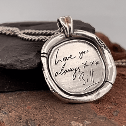 Handwriting Necklace Pendant by Chris Parry Jewellery