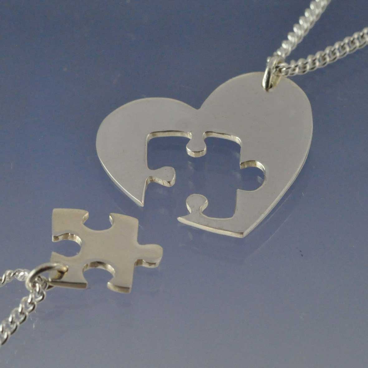 Heart Jigsaw Pendants Pendant by Chris Parry Jewellery