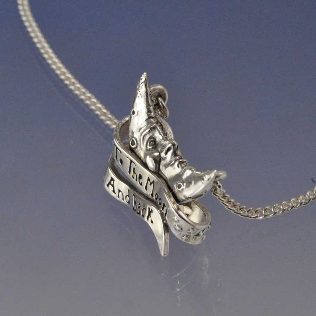 Love You To The Moon and Back Again. Cremation Ash Pendant Pendant by Chris Parry Jewellery