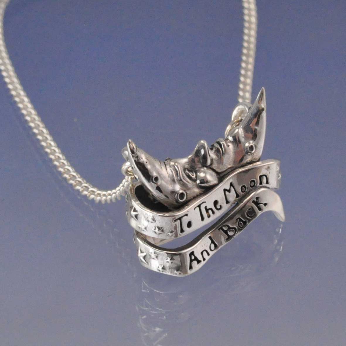 Love You To The Moon and Back Again. Cremation Ash Pendant Pendant by Chris Parry Jewellery