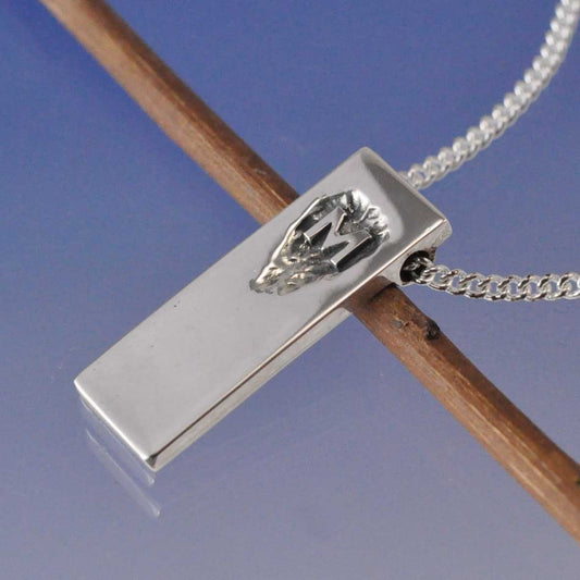 Chiselled Initial Drop Pendant by Chris Parry Jewellery