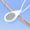 Single Fingerprint Necklace Tear Drop Pendant by Chris Parry Jewellery