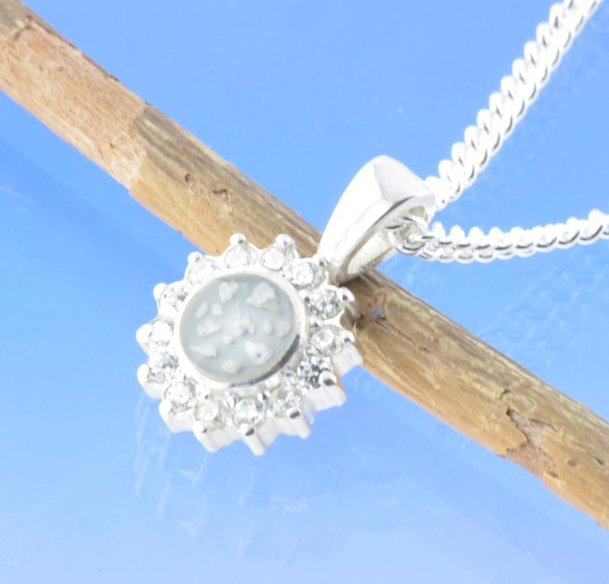 Small Sparkling Cremation Ash Pendant Pendant by Chris Parry Jewellery