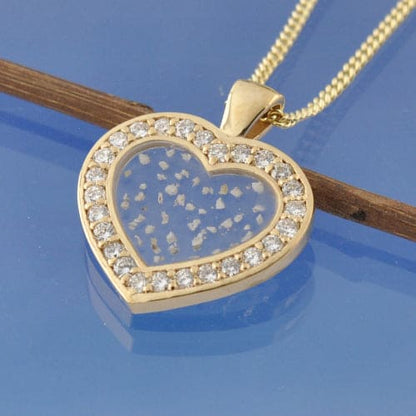 Sparkling Cremation Ash - Heart Halo Pendant Pendant by Chris Parry Jewellery
