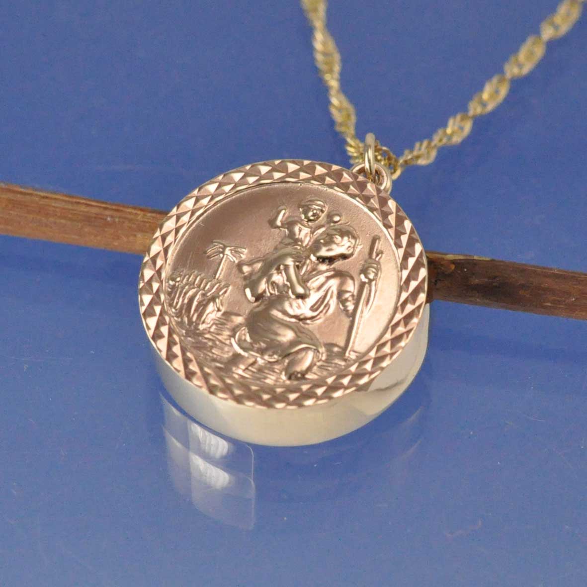 22k Gold Plated St Christopher Necklace | Hersey & Son Silversmiths