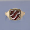 18k Yellow Gold Champleve Enamelled Signet. Ashes Ring. Wrapped Heart Ring by Chris Parry Jewellery