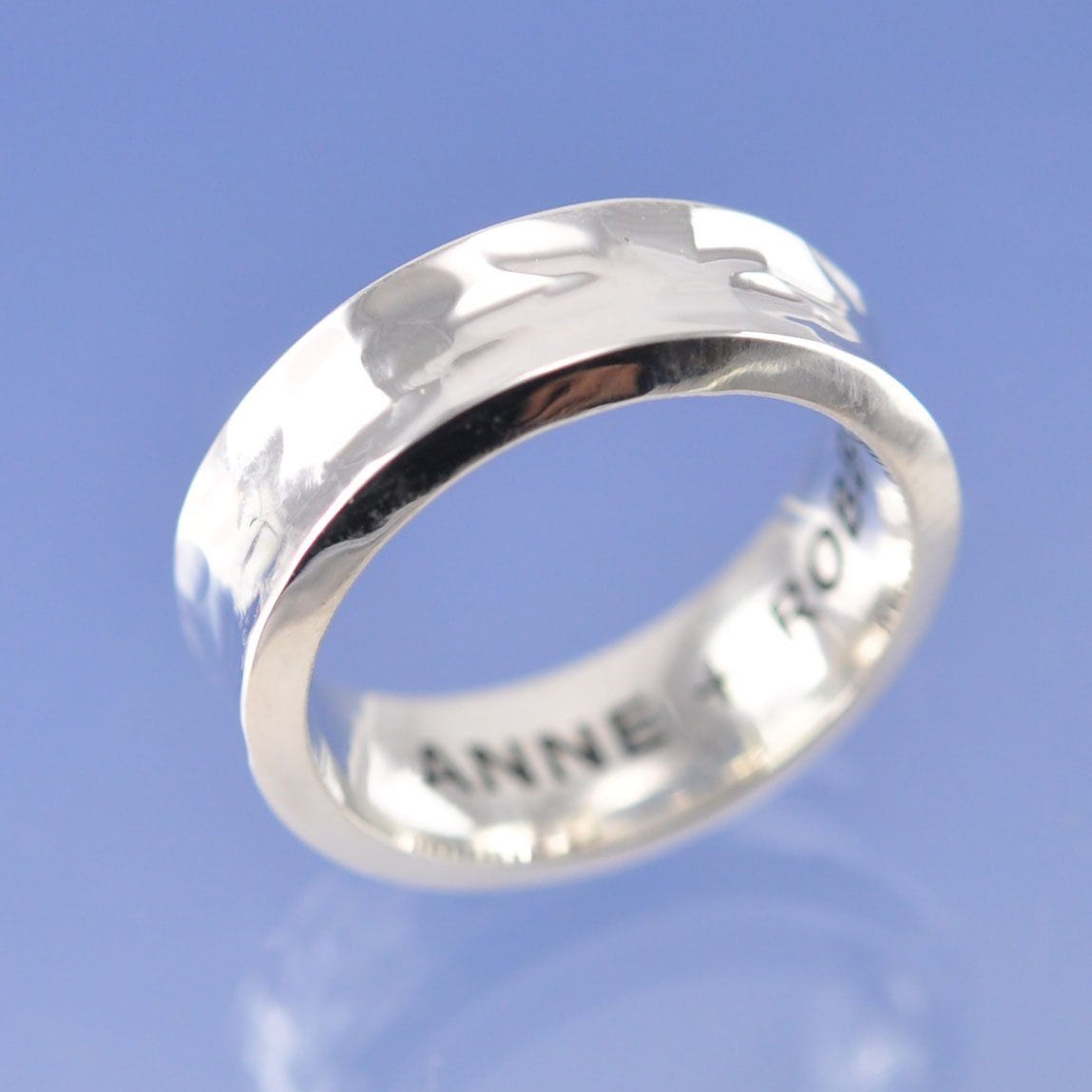 Anti-Clastic Hammered Ring with Cremation Ashes Ring by Chris Parry Jewellery