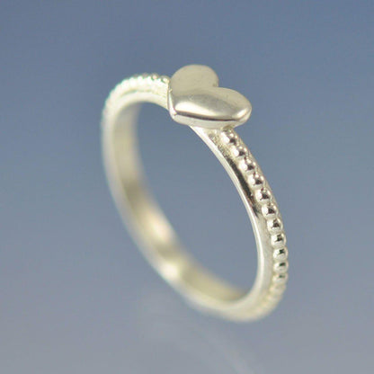 Heart Stacking Ring with Cremation Ashes Ring by Chris Parry Jewellery