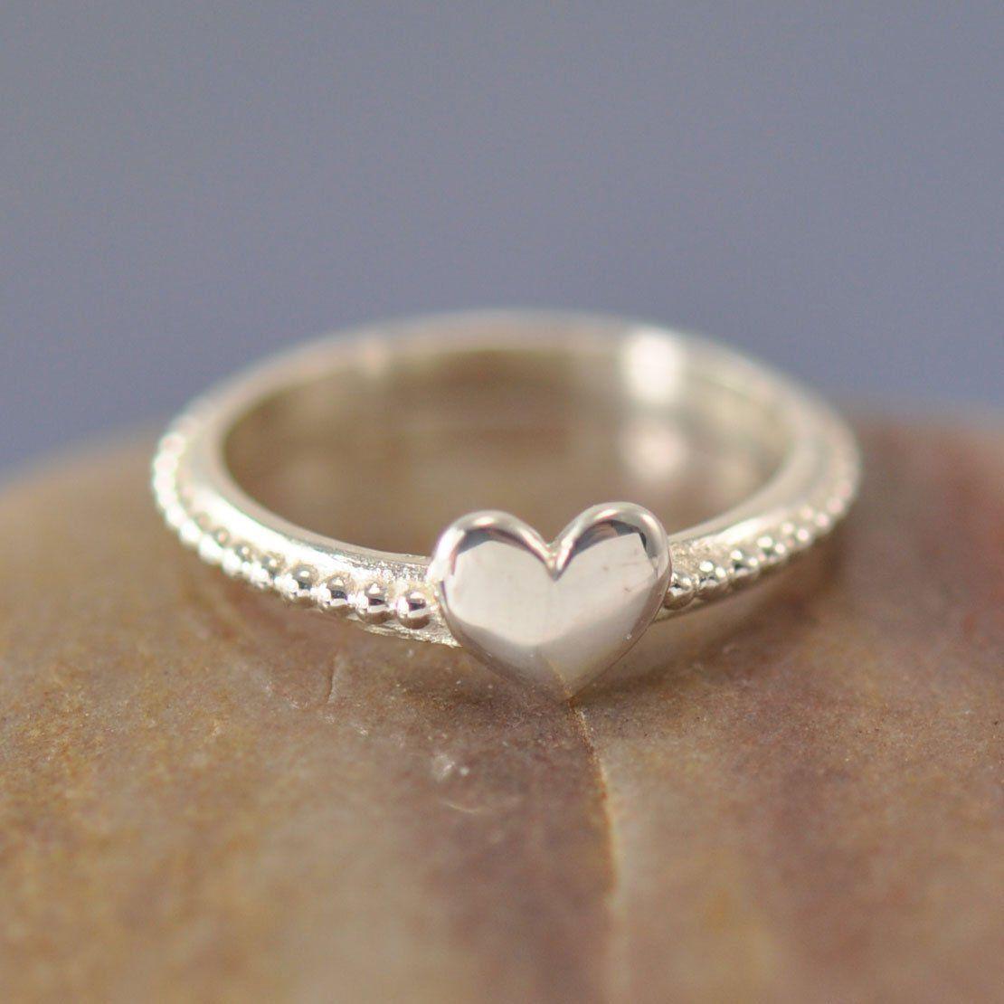 Heart Stacking Ring with Cremation Ashes Ring by Chris Parry Jewellery
