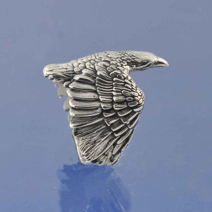 Ashes Ring - Flying Crow/ Raven Ring by Chris Parry Jewellery