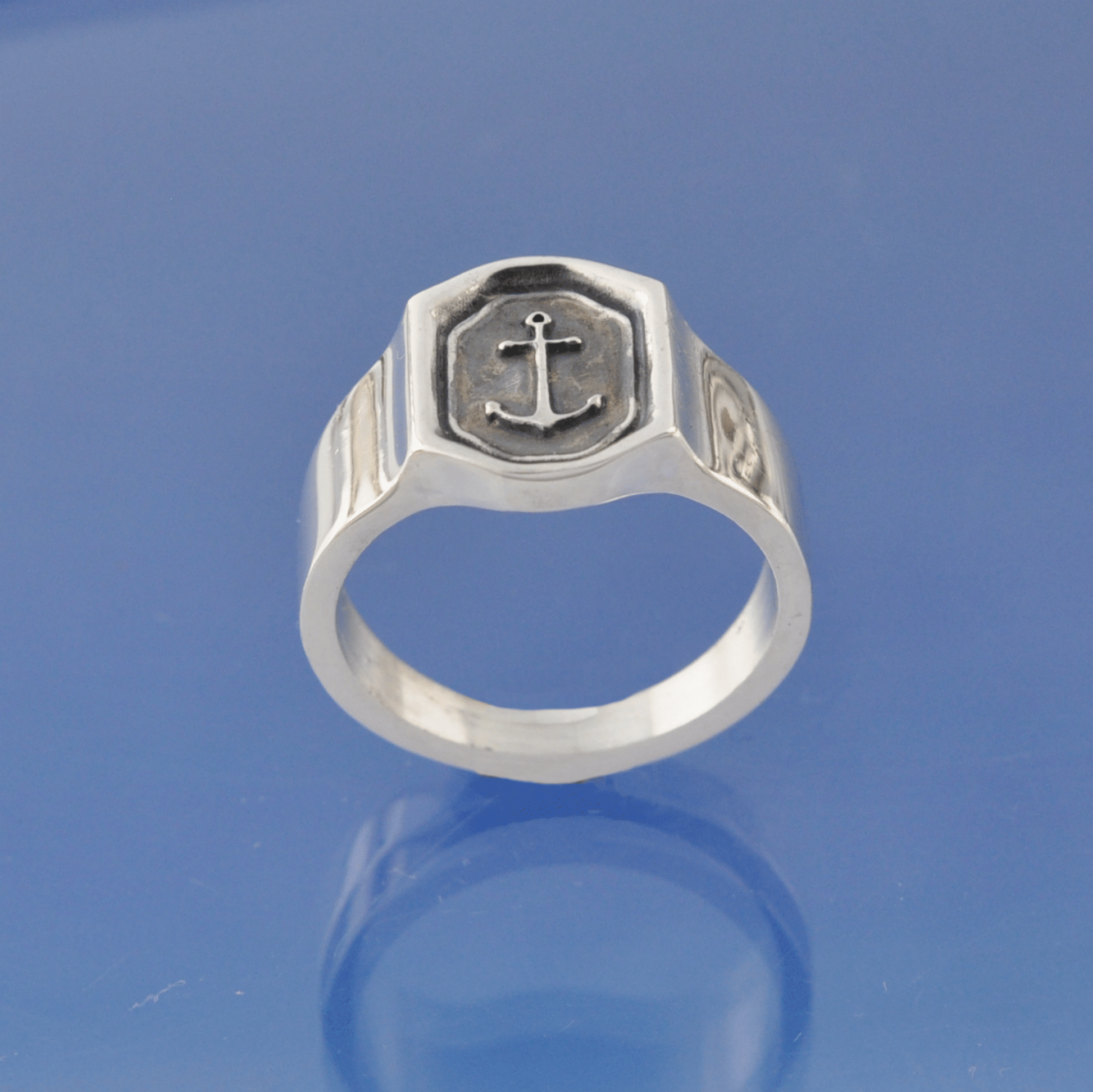 Ashes Ring - Ships Anchor Signet Ring by Chris Parry Jewellery