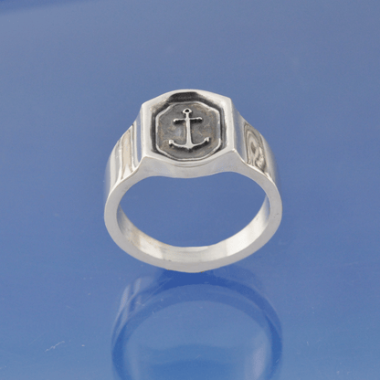 Ashes Ring - Ships Anchor Signet Ring by Chris Parry Jewellery