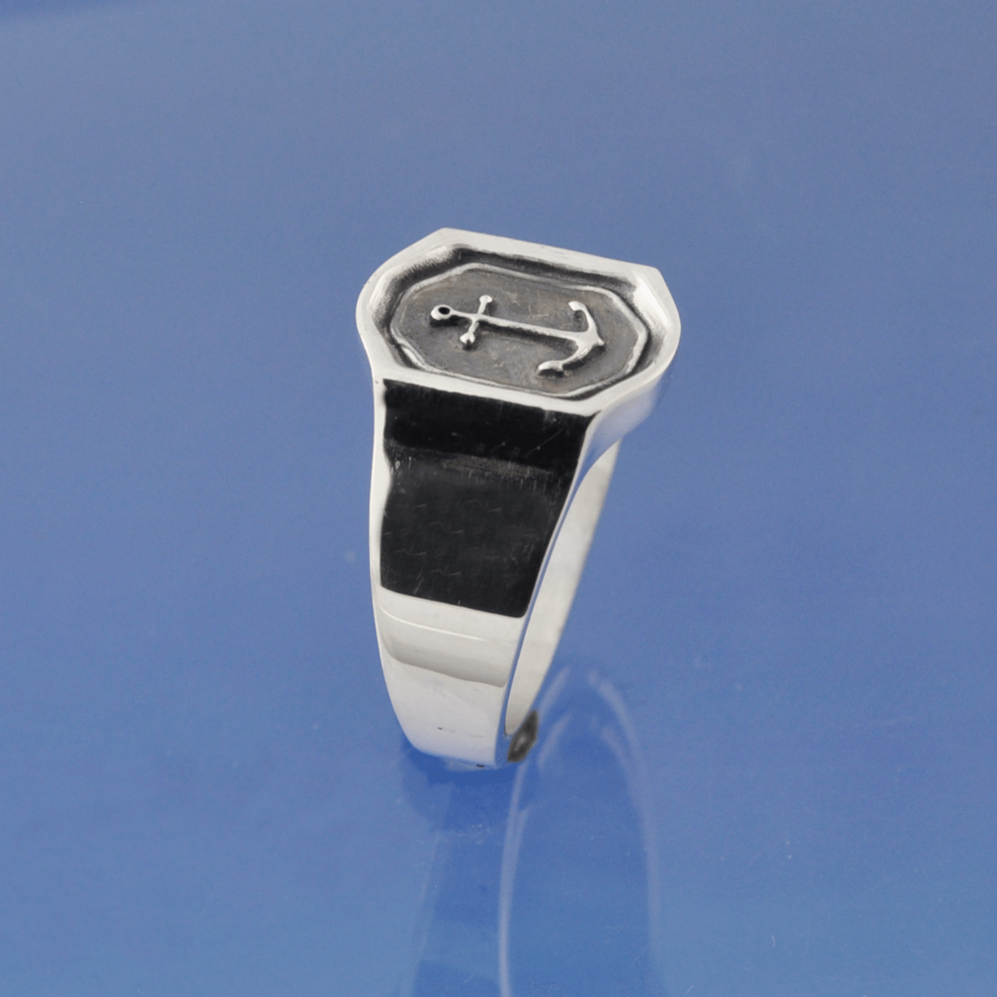 Ashes Ring - Ships Anchor Signet Ring by Chris Parry Jewellery