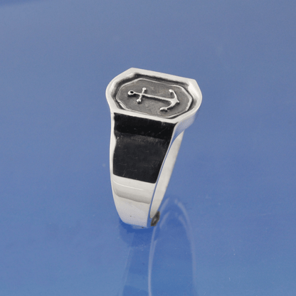 Ashes Ring - Ships Anchor Signet Ring by Chris Parry Jewellery
