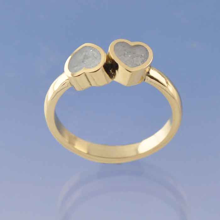Ashes Ring - Two Hearts Ring by Chris Parry Jewellery