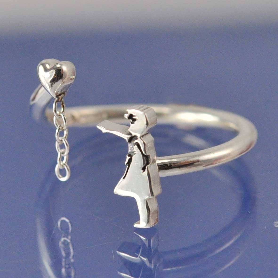 Banksy Balloon Girl Ring Ring by Chris Parry Jewellery