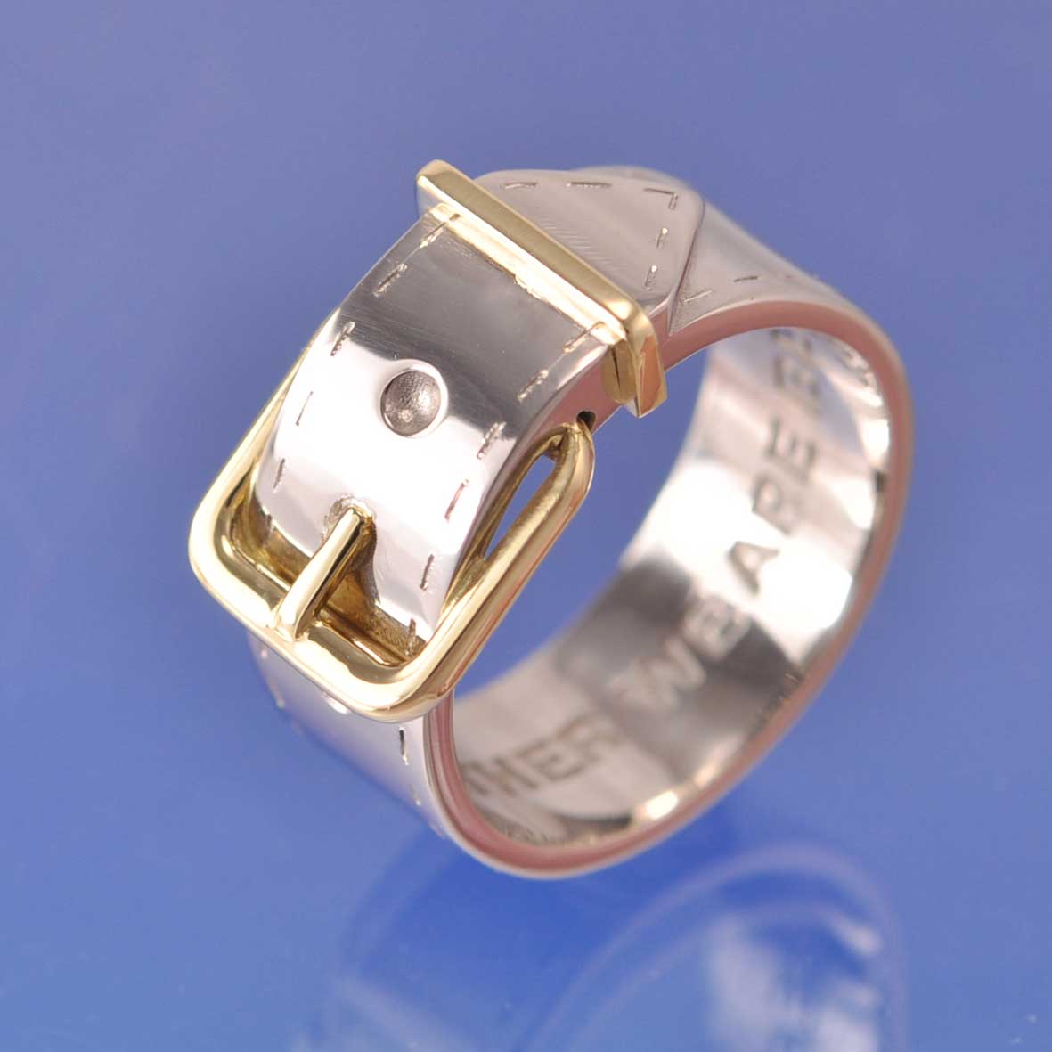 Cremation Ash Buckle Ring - Pet Collar Ring by Chris Parry Jewellery