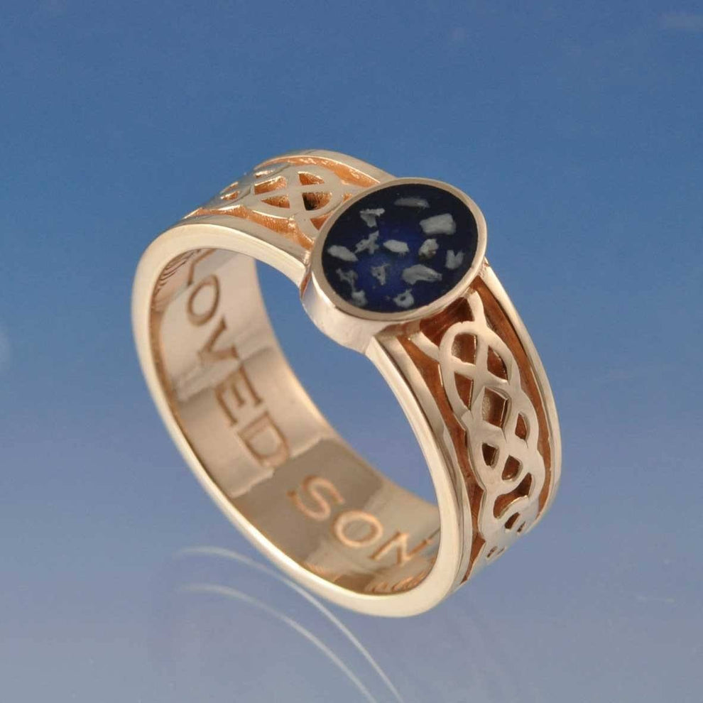 Men's Cremation Ash Ring | Celtic Weave Resin Ring