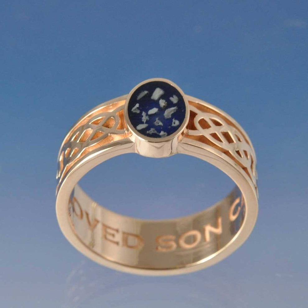 Men's Cremation Ash Ring | Celtic Weave Resin Ring