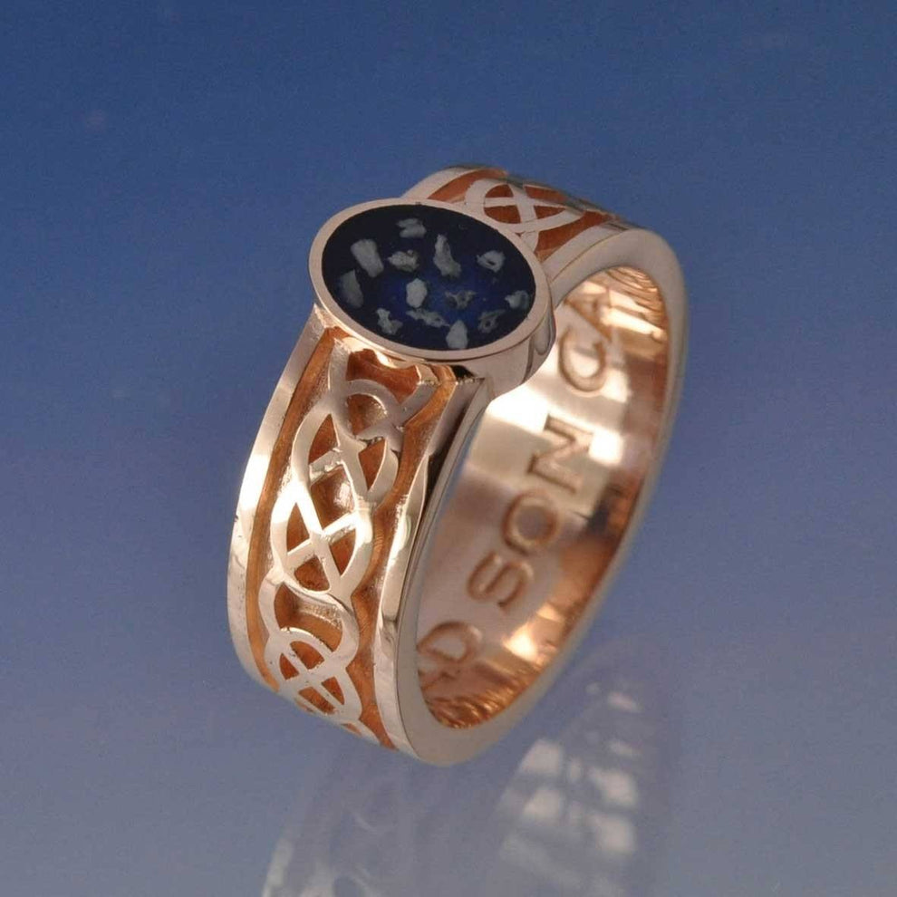 Men's Cremation Ash Ring | Celtic Weave Resin Ring