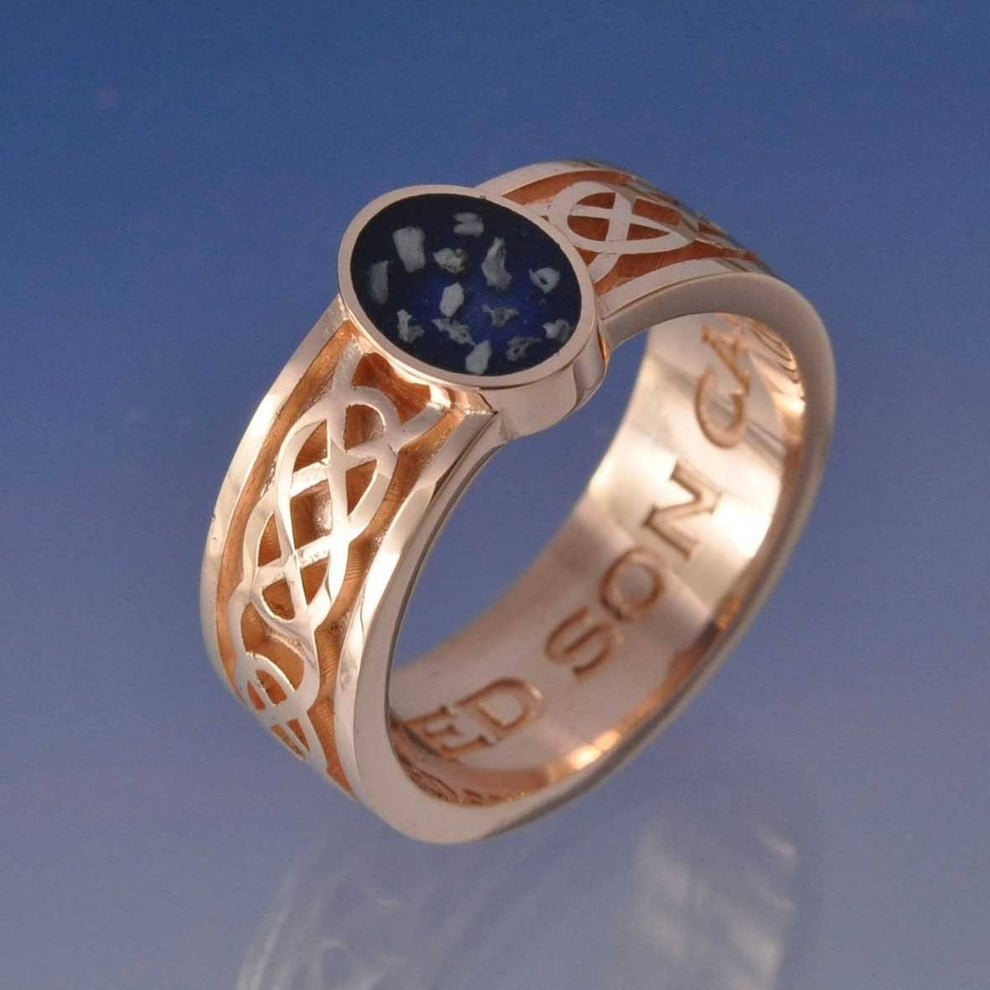 Men's Cremation Ash Ring | Celtic Weave Resin Ring