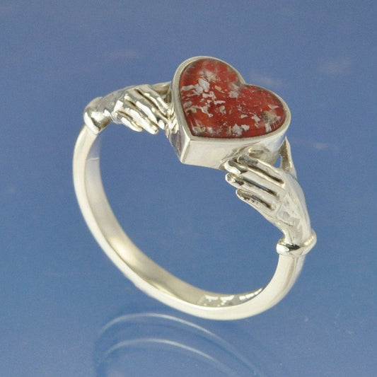 Cremation Ash Claddagh Heart Ring Ring by Chris Parry Jewellery