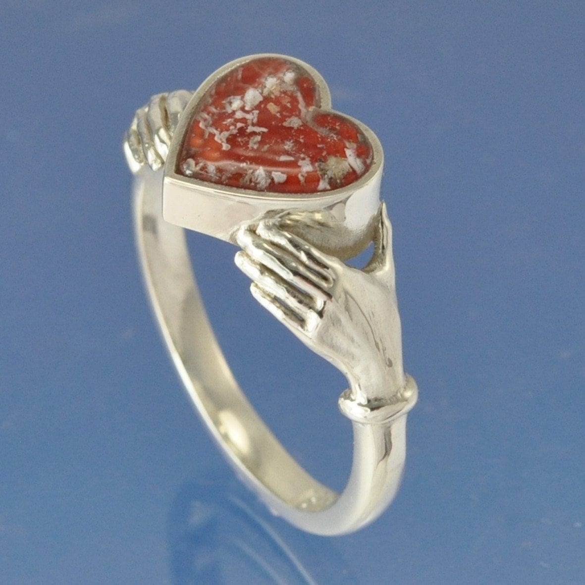 Cremation Ash Claddagh Heart Ring Ring by Chris Parry Jewellery