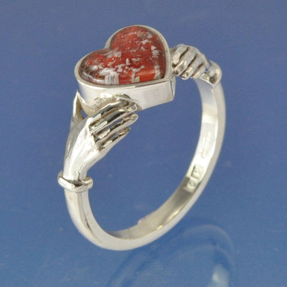 Cremation Ash Claddagh Heart Ring Ring by Chris Parry Jewellery