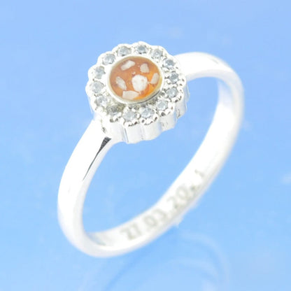 Cremation Ash Flower Ring Ring by Chris Parry Jewellery