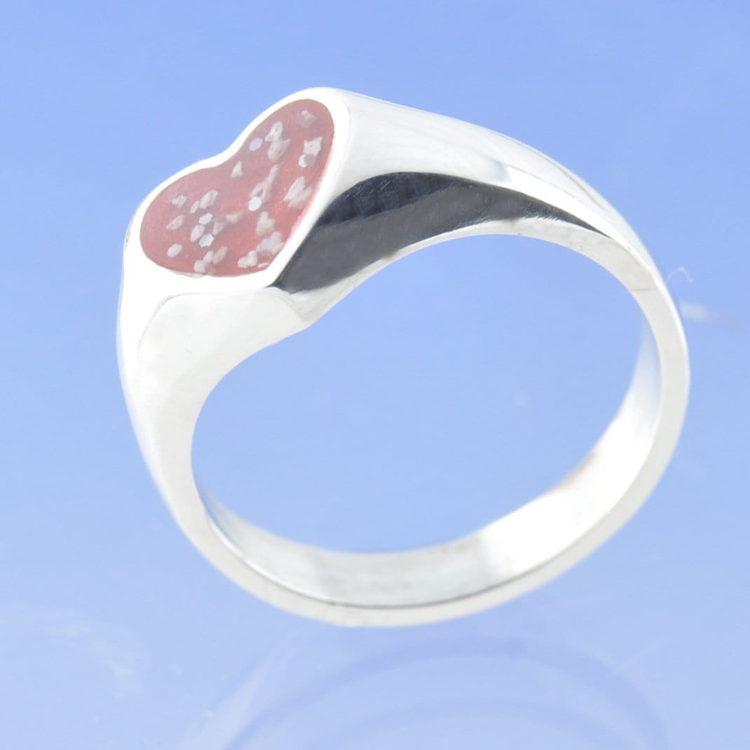 Cremation Ash Heart Signet Ring Ring by Chris Parry Jewellery