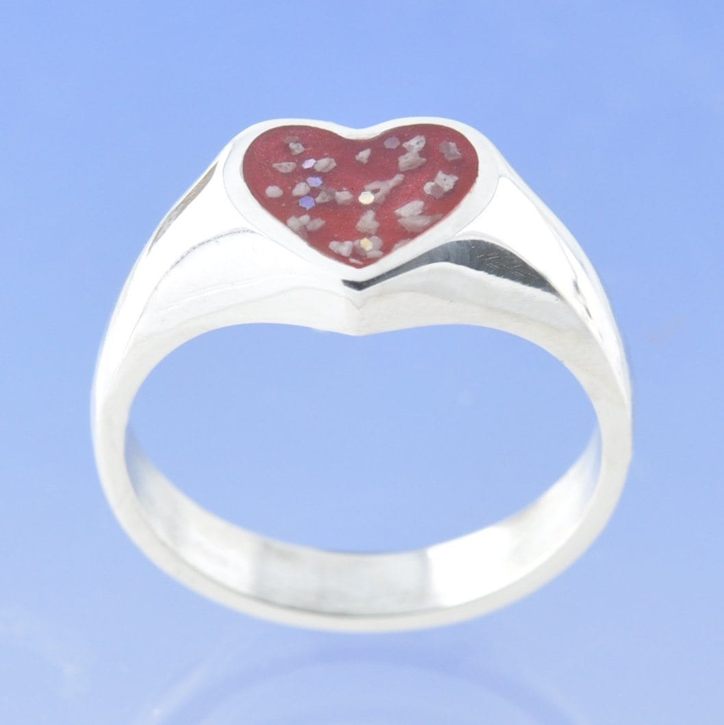 Cremation Ash Heart Signet Ring Ring by Chris Parry Jewellery