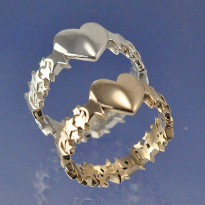Cremation Ash Heart Star Ring Ring by Chris Parry Jewellery