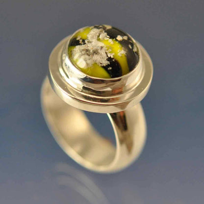 Cremation Ash Into Glass Dome Ring Ring by Chris Parry Jewellery