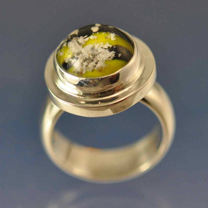 Cremation Ash Into Glass Dome Ring Ring by Chris Parry Jewellery