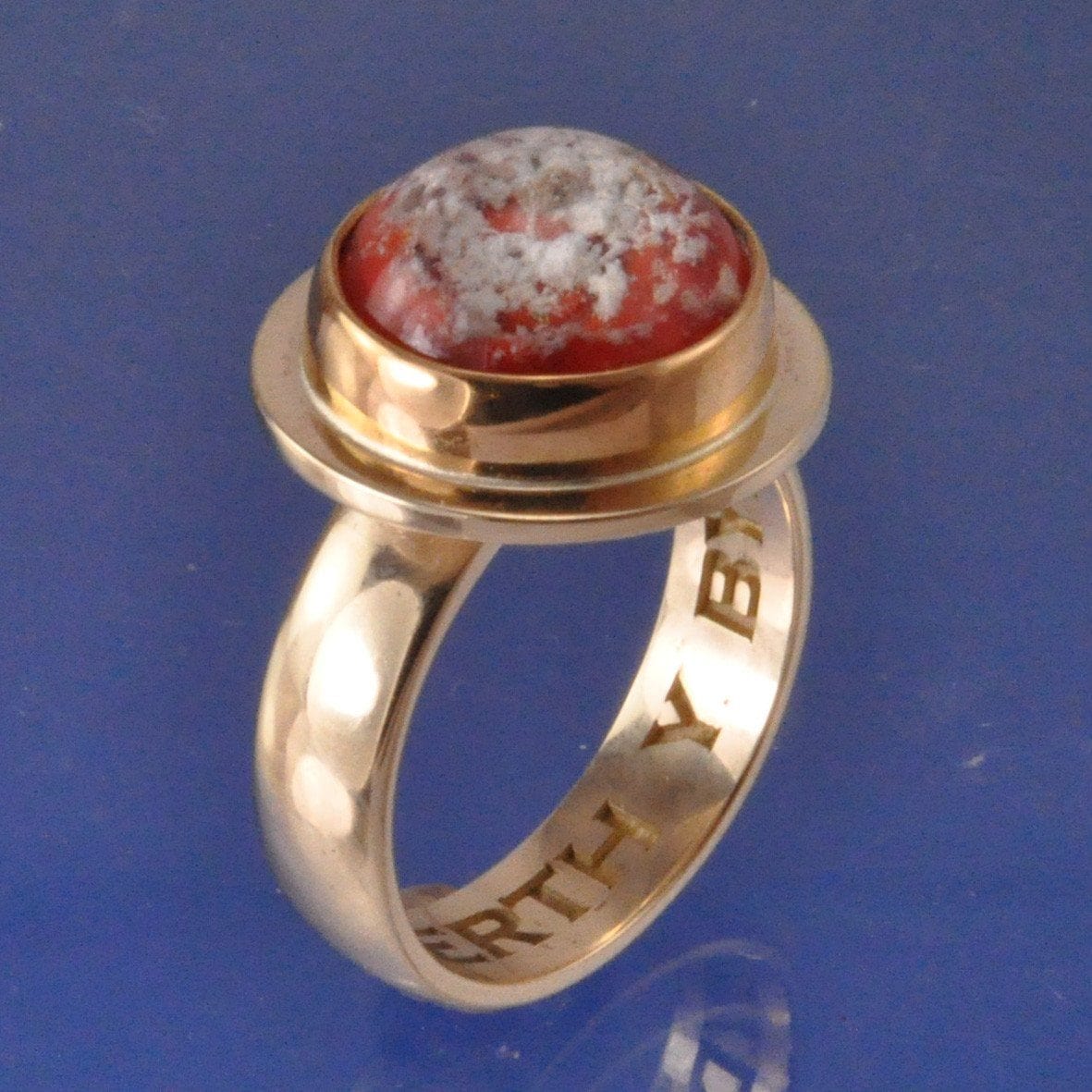 Cremation Ash Into Glass Dome Ring Ring by Chris Parry Jewellery