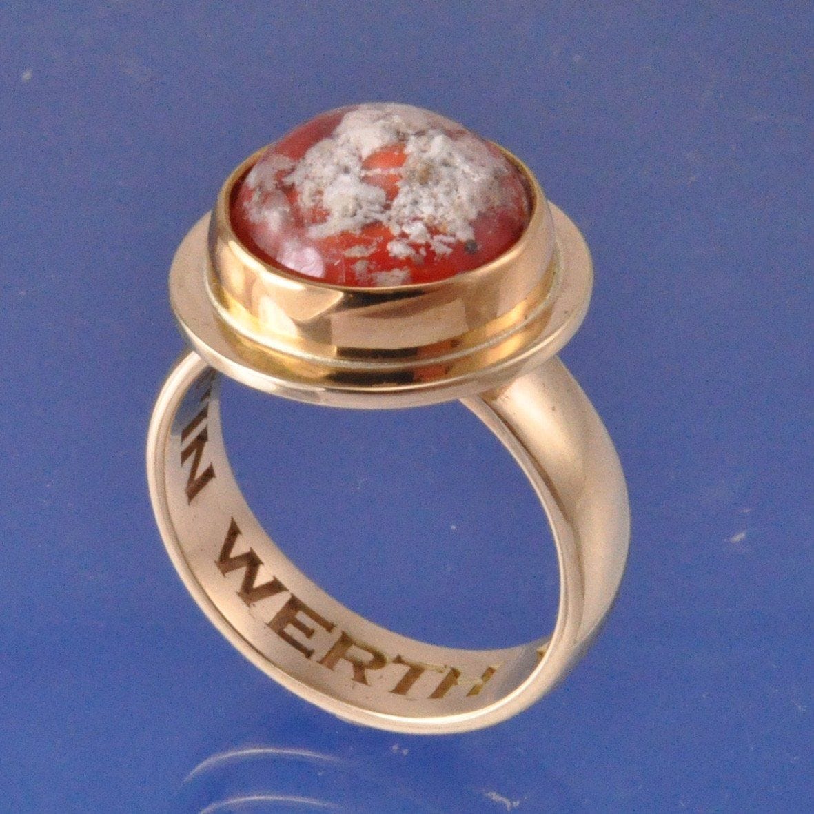 Cremation Ash Into Glass Dome Ring Ring by Chris Parry Jewellery