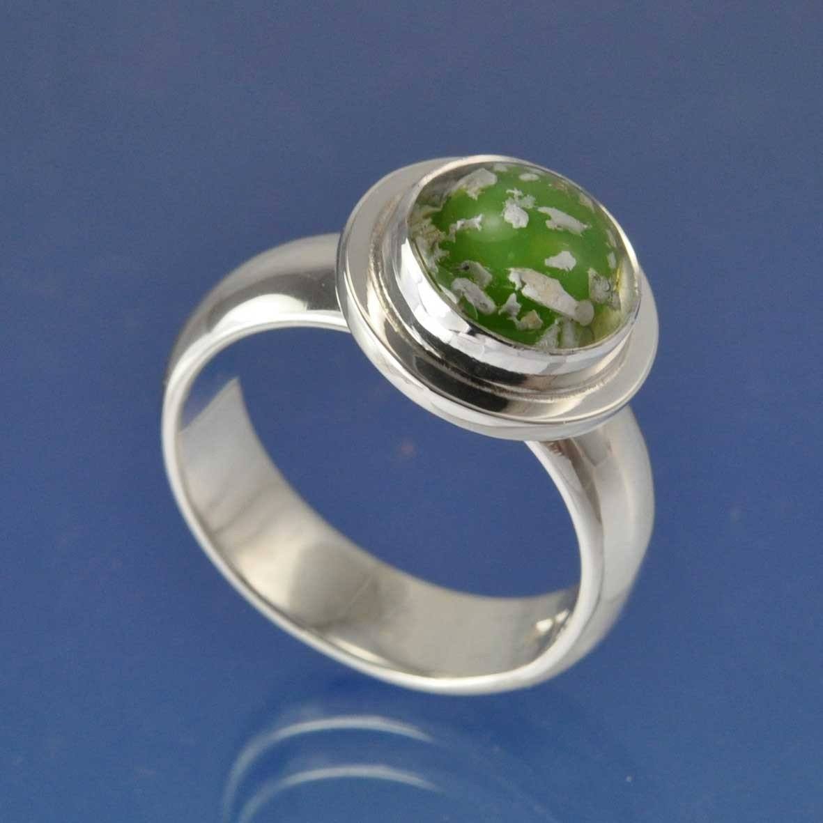 Cremation Ash Into Glass Dome Ring Ring by Chris Parry Jewellery