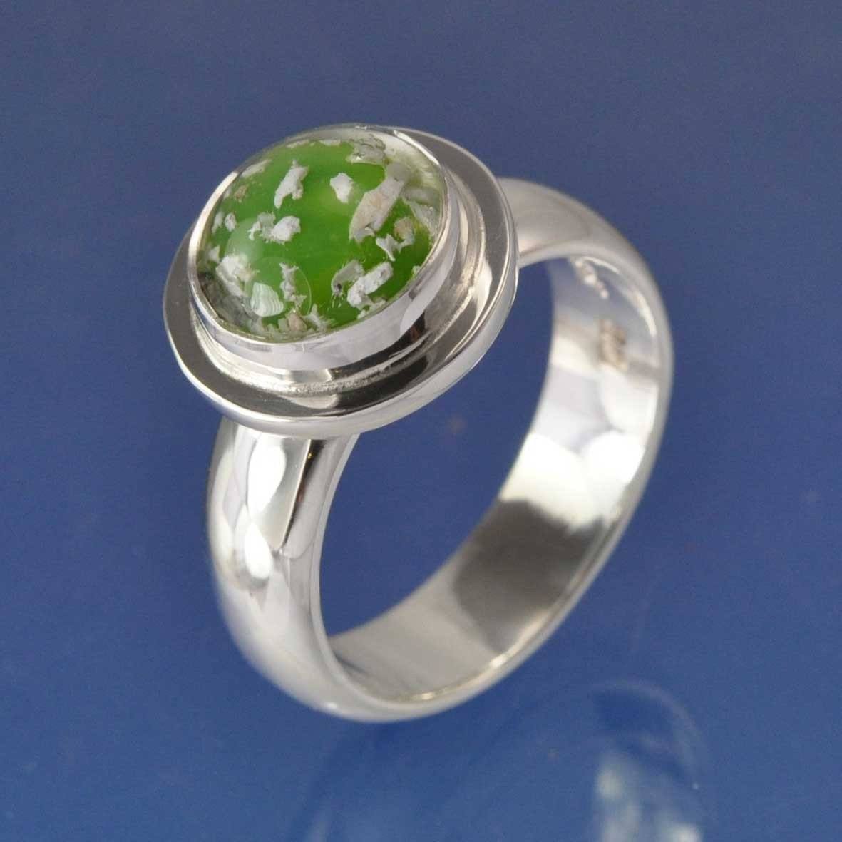 Cremation Ash Into Glass Dome Ring Ring by Chris Parry Jewellery