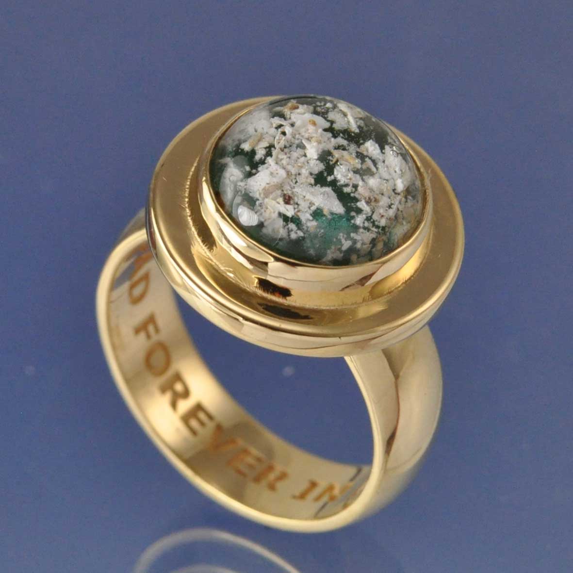 Cremation Ash Into Glass Dome Ring Ring by Chris Parry Jewellery