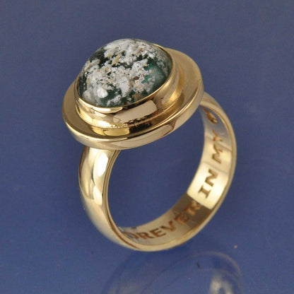 Cremation Ash Into Glass Dome Ring Ring by Chris Parry Jewellery