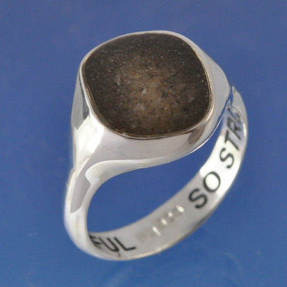 Cremation Ash Irregular Signet Resin Ring Ring by Chris Parry Jewellery