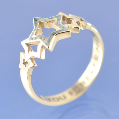 Cremation Ash Resin Entwined Stars Ring Ring by Chris Parry Jewellery