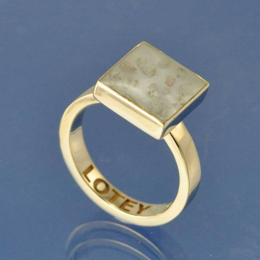 Cremation Ash Resin Square Ring Ring by Chris Parry Jewellery