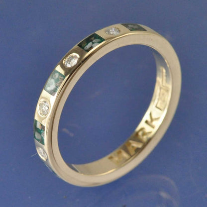 Cremation Ash Ring. 3mm With Diamonds (0.30ct Total) Ring by Chris Parry Jewellery