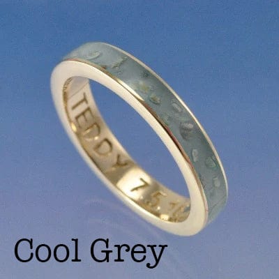 Cremation Ash Ring. 4mm Narrow Channel Set Ring by Chris Parry Jewellery
