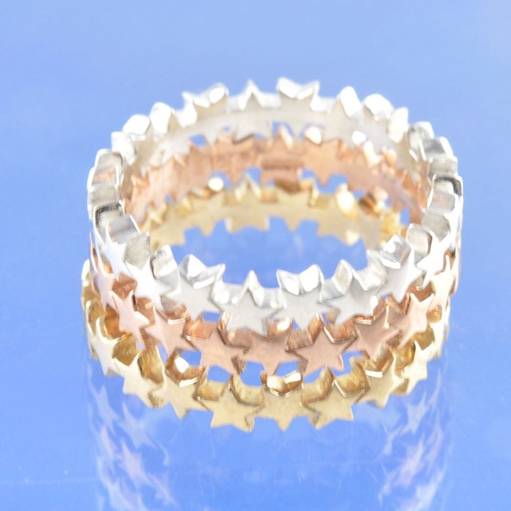 Cremation Ash 4mm String of Stars Ring Ring by Chris Parry Jewellery