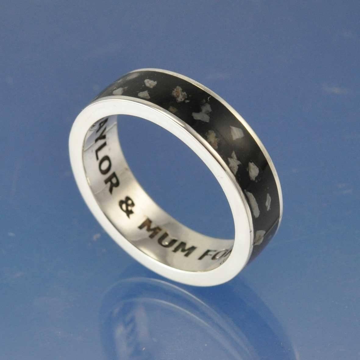 Cremation Ash Ring. 5mm Channel Set Ring by Chris Parry Jewellery