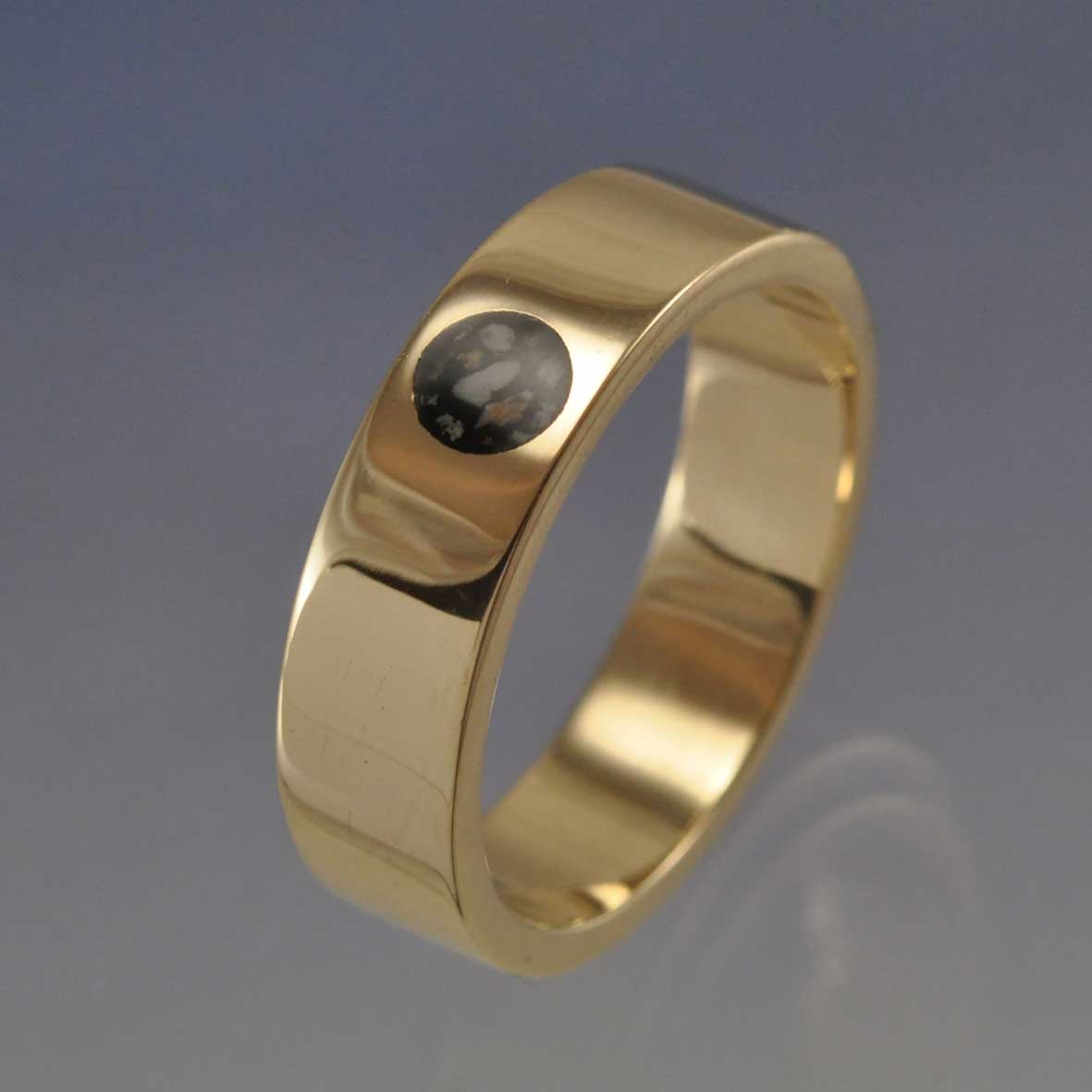 Cremation Ash Ring. 5mm Full Moon Ring by Chris Parry Jewellery