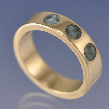 Cremation Ash Ring. 5mm Trio Ring by Chris Parry Jewellery