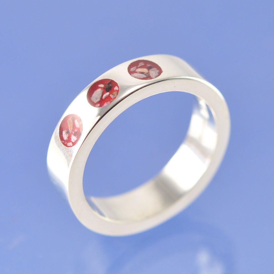 Cremation Ash Ring. 5mm Trio Ring by Chris Parry Jewellery